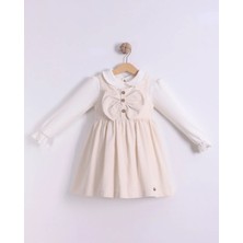 Queen Kids Queenkids Kız Bebek 0898.01 Elbise Fiyonk Jile Kahve