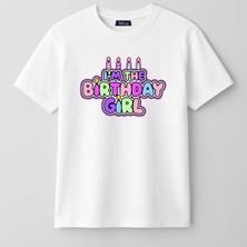 Mixxi Fashion Happy Birthday Baskılı Kısa Kollu Kız Çocuk Tişört (4-13 Yaş)