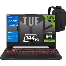 Asus Tuf Gaming F15 FX507VV-LP139 I7-13620H 64GB 2TB SSD RTX4060 140W 15.6" Fhd 144Hz Windows 11 Home Dizüstü Bilgisayar - Webzone Çanta WZ11
