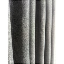 Taç Dizar Hafif Simli Antrasit Fon Perde 1/3 Sık Pile