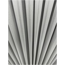 Erdoğanlar Koza Büyük Balık Sırtı Gri Tül Perde 1/3 Sık Pile