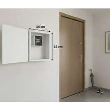 Mobdax Beyaz Dekoratif Kapaklı Antre Askılığı & Sigorta Kutusu Gizleyici