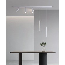 Avize Pazarı Mion Beyaz LED Spotlu Boru Sarkıt Avize