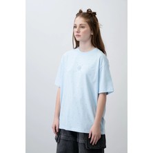 Queen Kids Queenkids Kız Çocuk 7461 Taşlı Tişört Mavi