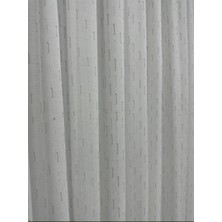 Hafif Saçak Çizgili Keten Tül Perde 1/3 Sık Pile