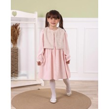 Queen Kids Queenkids Kız Bebek 0902KADIFE Peluş Elbise Pembe