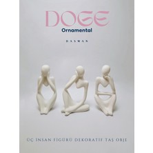 Dasman Doge Menschen Sefiller Taş Dekoratif Obje 3 Insan Figürü