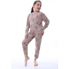 Queen Kids Queenkids Kız Çocuk PJ-31229 Pijama Takımı Ceylan Kahve