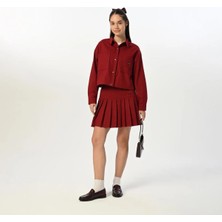 Queen Kids Queenkids Kız Çocuk 7444 Etekli Takım Bordo