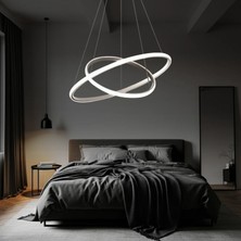 Alben 2’li Gri Modern Sarkıt Avize – Beyaz LED Işık