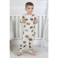 Queen Kids Queenkids Erkek Çocuk PJ-34217 Pijama Takımı Bebek Bej