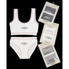 Queen Kids Queenkids Kız Çocuk Iç Giyim K128846 Atlet-Slip Takım Beyaz