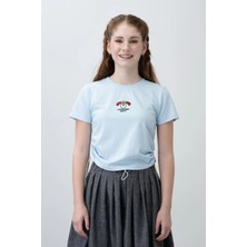 Queen Kids Queenkids Kız Çocuk 7548 Köpekli Tişört Mavi