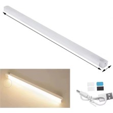 Özbience 50 cm Sarı Gün Işığı Hareket Sensörlü USB LED Işık, Dolap ve Çalışma Alanı