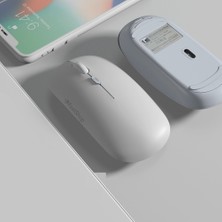 MMP Shop Tablet Telefon Laptop Windows Macbook Uyumlu Bluetooth + 2.4Hz Wifi Kablosuz Şarjlı Sessiz Slim Mouse
