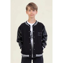 Queen Kids Erkek Çocuk M4092 Siyah Ceket