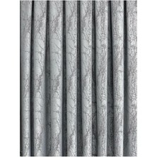 Erdoğanlar Koza Velar Soft Buz Mavisi/gri Fon Perde Tek Kanat 1/3 Sık Pile