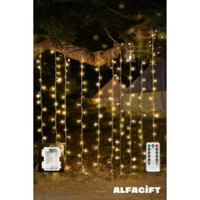 Özbience Küçük Ampul Şeklinde 200 LED Uzaktan Kumandalı Perde Işık, 8 Modlu