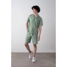 Queen Kids Queenkids Erkek Çocuk 7705 Keten Takım Yeşil