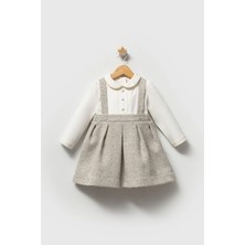 Queen Kids Queenkids Kız Bebek  8093 Chanel Elbise Gri