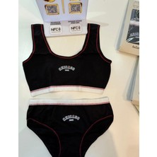 Queen Kids Queenkids Kız Çocuk Iç Giyim K128846 Atlet-Slip Takım Siyah