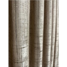 Simli Aube Krem Fon Perde 1/3 Sık Pile