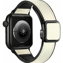 Alstrap Apple Watch 11-10(46MM) 9 8 7 (45MM) Se 6 5 4 (44MM) Uyumlu Manyetik Tokalı Suni Deri Kordon Kayış