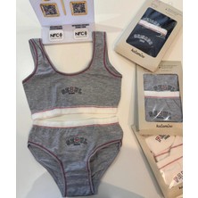 Queen Kids Queenkids Kız Çocuk Iç Giyim K128846 Atlet-Slip Takım Gri