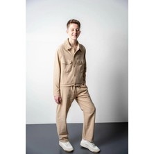 Queen Kids Queenkids Erkek Çocuk Keten Cepli Takım Bej