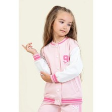 Queen Kids Queenkids Kız Çocuk M9835 Collage Ceket Pudra