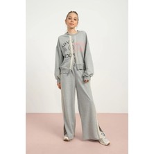 Queen Kids Queenkids Kız Çocuk 7881 Pantolon Gri Melanj