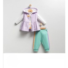 Queen Kids Queenkids Kız Bebek 4384 Takım Lila