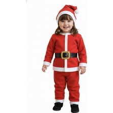 Dodomar 2–3 Yaş Çocuk Noel Baba Kostümü – Şapkalı ve Kemerli Yılbaşı Elbise Seti