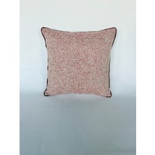 Pemteks Tekstil 45X45 Fuşya Kemik Kırçıllı Bordo Fitilli Kırlent Kılıfı