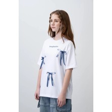 Queen Kids Queenkids Kız Çocuk 7488 Fiyonk Tişört Beyaz