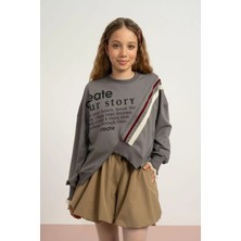 Queen Kids Queenkids Kız Çocuk 7861  Sweat  Füme
