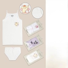 Queen Kids Queenkids Kız Çocuk Iç Giyim K128611 Atlet-Slip Takım Beyaz