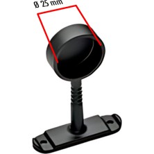 Motto Askı Borusu Flanşı Kapalı Uçlu Yuvarlak Üst Panele Monte Mat Siyah Zamak