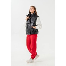 Queen Kids  Kız Çocuk 7360 Cepli Şişme Yelek Siyah