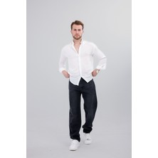 New Time Newtime Erkek Baggy Antrasit %100 Koton Rahat Kesim Kot Pantolon