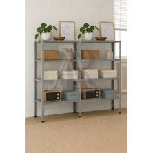 Alanraf Çelik Raf 4 Katlı Duble Dekoratif Raf Sistemleri, Depo Rafı, Arşiv Rafı, Kiler Rafı