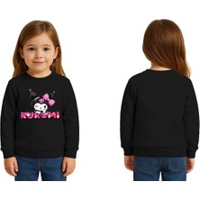 Sedirli Unisex Kuromi Baskılı Çocuk Swaetshirt 3 Iplik Şardonlu