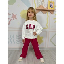 Sacro Kids Işlemeli 2 Iplik Sweatshirt-Eşofman Altı Mevsimlik Kız Çocuk Takım