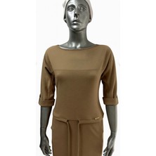 Obelle-Günlük Şık Elbise – Kuşaklı ve Rahat Kesim