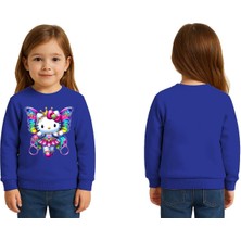 Sedirli Unisex Hello Kity Baskılı Çocuk Swaetshirt 3 Iplik Şardonlu