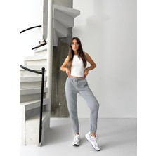 Esila Moda Kadın Gri 3 Iplik Şardonlu Eşofman