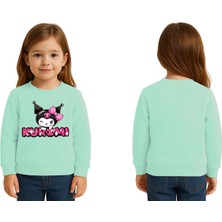 Sedirli Unisex Kuromi Baskılı Çocuk Swaetshirt 3 Iplik Şardonlu