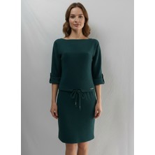 Obelle-Günlük Şık Elbise – Kuşaklı ve Rahat Kesim