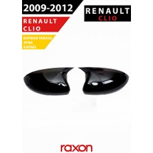 Raxon Renault Clio Mk3 2009–2012 Batman & Yarasa Ayna Kapağı – Parlak Piano Black Sport
