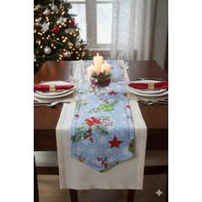 Su Itici ve Leke Tutmaz Duck Ketenden, Kenarlari Piko Nakisli, Püskül Detayli Yılbaşı Temali Runner.1 70×0,53 mt ebatlarinda